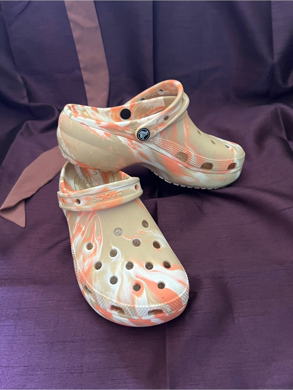 CROCS Marbled Peach & Cream Classic Clog for Women